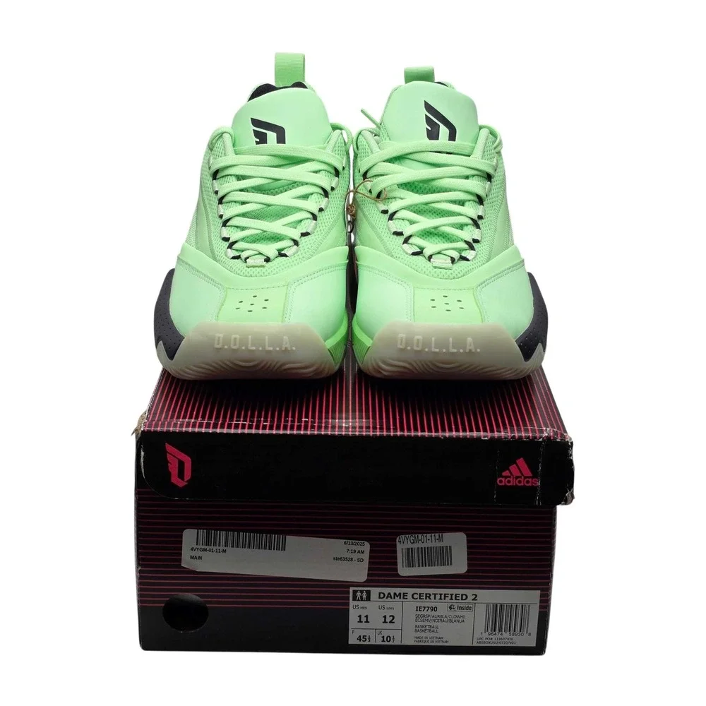 adidas Dame Certified 2 Basketball Shoes Men's Size 11 Green Black NWT IE7790
